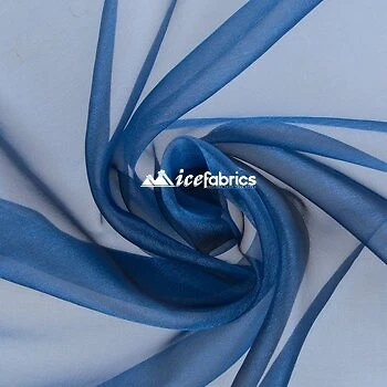 Navy Blue Organza Fabric By The Yard_ Crystal Sheer "54 Width_ Wholesale Price - Image 1 of 4