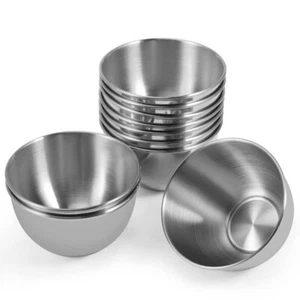 10 Pack 3.3inch Stainless Steel Sauce Dishes Mini Individual Saucers Bowl Rou... - Picture 1 of 7