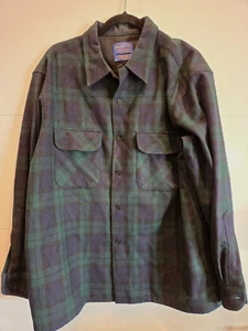 Pendleton Vintage Board Shirt Mens Large Machine Washable Loop Collar Plaid - Picture 1 of 8