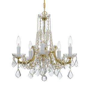 Crystorama Lighting Group 4576-CL-MWP Maria Theresa 5 Light 20"W - Gold - Picture 1 of 1