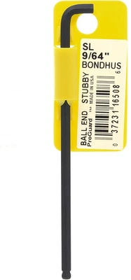 16508 9/64" Stubby Ball End Tip Hex Key L-Wrench with Proguard Finish, Tagged an - Image 1 of 4