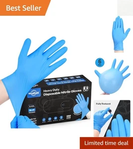Lebensmittelechte blaue Nitril-Einweghandschuhe, 6 Mil dick, 100ct Box - mittlere Größe - Bild 1 von 9