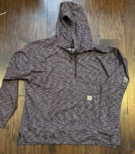 Neu mit Etikett Carhartt meliert lila Wasserfallausschnitt Hoodie Sweatshirt Langarm XL (16/18) - Bild 1 von 10