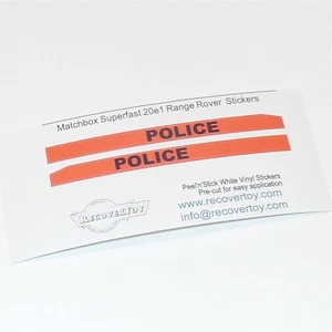 Matchbox Lesney 20e1 Range Rover Police Stripe Stickers - Picture 1 of 4