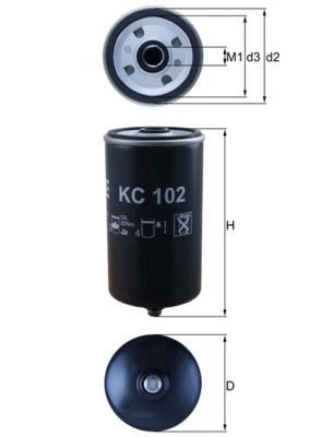 MAHLE KC102 FUEL FILTER - Image 1 of 2