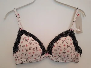 ESPRIT BH Gr. 85A weiß mit Blümchen, Bügellos Softschalen Neu mit Etikett - Bild 1 von 5