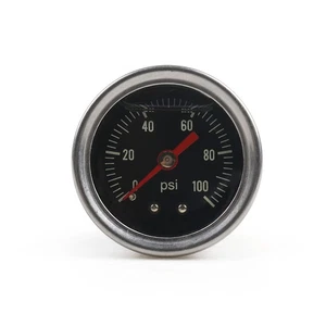 Gauge psi Fuel Pressure Oil Pressure 1.5" Liquid Filled, Black Dial - Picture 1 of 5