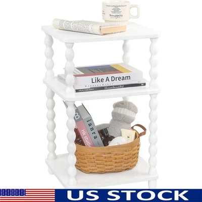 Vintage 3-Tier Side Table Modern End Table W/ Spindle Legs Living Room New - Image 1 of 4