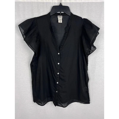 Camisa Route 66 Top Mujer Grande Y2K Abotonada Transparente Volantes Capricho Punk Emo Foto 1 de 4