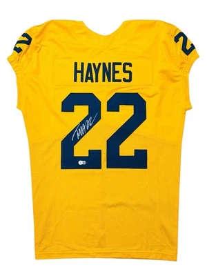JUSTICE HAYNES MICHIGAN WOLVERINES SIGNED JERSEY GAME-CUT STYLE BECKETT COA - Image 1 of 4