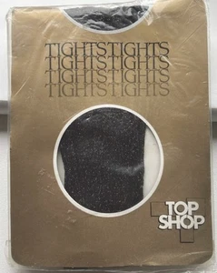 Vintage TopShop Black Sparkle Tights, One Size, 100% Nylon - Picture 1 of 10
