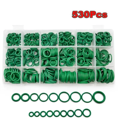 530Pcs O Ring Seal R134a Universal Car AC A/C Air Conditioning Rubber Gasket Kit - Image 1 of 4