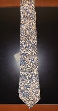 J.Crew Ludlow Floral Tie Navy -Tan Men's Necktie 100% Silk Made in USA 3"