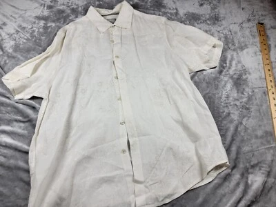 Tommy Bahama Denim 100% Linen Shirt Mens XL White Button Up, embroidered - Image 1 of 4