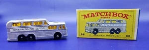 Lesney Matchbox Car Series #66 Silver Greyhound Coach Bus with Box Original - Picture 1 of 7