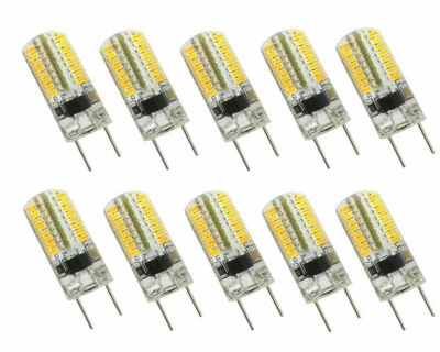 10pcs G8 T4 64 3014 SMD LED Light Bulb Silicone Dimmable Lamp 110V Warm White - Image 1 of 4