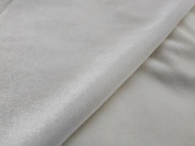 Off White Stretchy Velvet Fabric 1/2 yard - Image 1 of 3