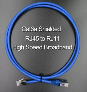 2M Cat6 abgeschirmtes Modem Router Kabel VDSL RJ11/RJ45 Hi-Speed Breitband Cat6a - Bild 1 von 7
