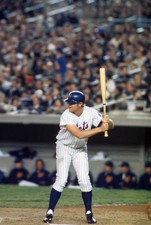 New York Mets Rusty Staub in action, at bat vs Los Angeles D - 1972 Old Photo