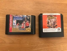 Lot of 2 Sega Genesis Sport Games Tecmo Super NBA Basketball and Hardball TESTED