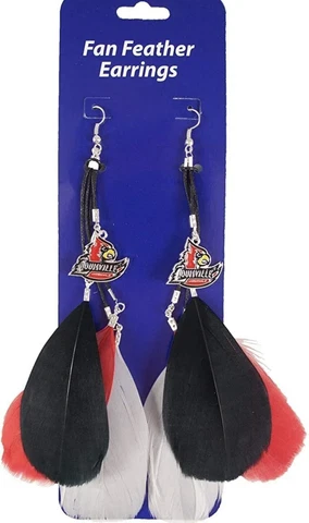 Little Earth NCAA Louisville Cardinals Team Color Feather Earrings Cover
