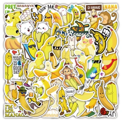 ⭐50 Stück / Fun Banana / Crazy Bananen Style Stickerbomb Aufkleber Sticker - Bild 1 von 4