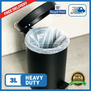 3 Litre Pedal Bin Bags White 3L Liners For Dustbin And Other Sizes - Picture 1 of 12