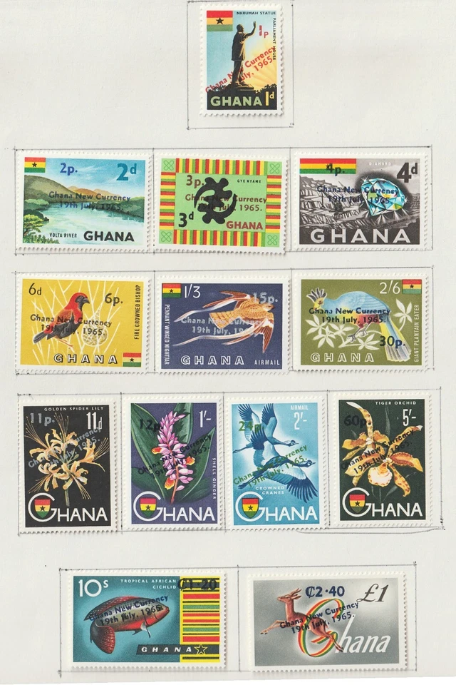 1965 Ghana Sc# 216-26 & C7-8. Nature, Floral, Animals. MH set Cv$21.25 - Image 1 of 1