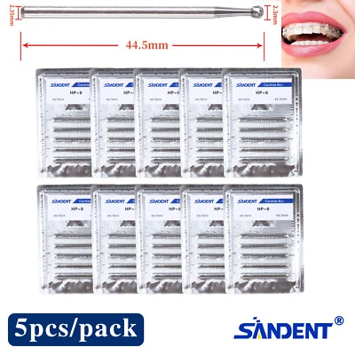 5-50*Dental Carbide Burs Shank HP 44.5mm for Straight Handpiece Round Shape HP#8 - Image 1 of 2