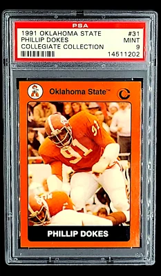 1991 Oklahoma State Collegiate #31 Phillip Dokes PSA 9 POP 6 *No Higher Graded* - Image 1 of 4