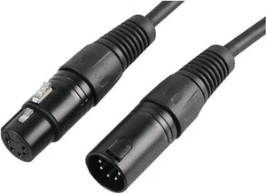 Plomo DMX, 5 pines XLR macho a hembra (1 par + pantalla), 5 m negro - Imagen 1 de 1