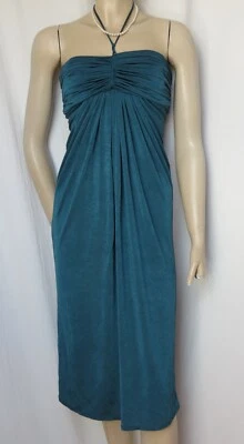 Cocktailkleid 40 petrol blau Hochzeit Sommer Designer Kleid England - Bild 1 von 4