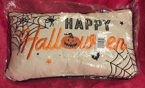 Happy Halloween 19” x 11” besticktes Kissen NEU in versiegelter Verpackung! - Bild 1 von 2