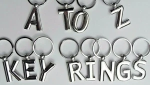 Solid Metal Alphabet Letter KEYRINGS A - Z - Picture 1 of 35