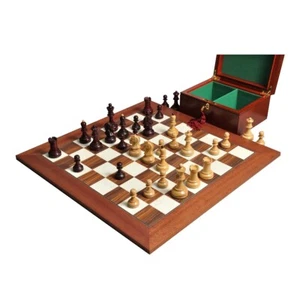 The Dubrovnik Chess Set, Box, & Board Combination - Purpleheart Gilded - Picture 1 of 11