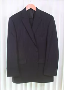 CHAPS Gray PINSTRIPED 2 Piece Men's Single Breasted Suit 44L Jacket 40R Waist - Picture 1 of 5