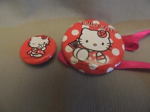 Hello Kitty 2 metal pins big and small Sanrio 1976- 2007 - Picture 1 of 7