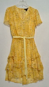 Simply Vera Verawang Sheer Yellow Flowing Dress - Picture 1 of 4