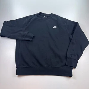 Nike Sweatshirt Adult Medium Black Crew Neck Pullover Fleece Casual - Imagen 1 de 8