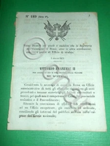 Regno d' Italia Regio Decreto Ufficio di Stralcio Università di Roma 1871 - Picture 1 of 1