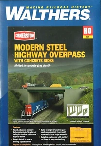 HO Walthers Cornerstone 933-4567 Modern Steel Highway Overpass w/Concrete Sides - Picture 1 of 1