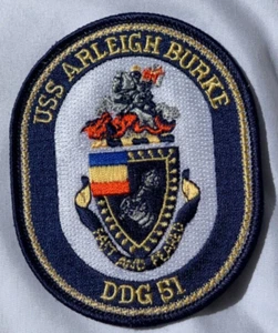 USN SHIP USS ARLEIGH BURKE DDG-51 PATCH LENKERRAKETENZERSTÖRER MARINE 3-1/8"x4" - Bild 1 von 4