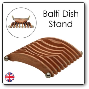 Balti Dish STAND Karahi Curry Serving WOODEN Wok Kadai Indian Restaurant Wood - Picture 1 of 4