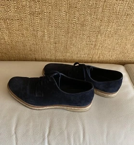 PRADA Milano Suede dark Blue Shoes .Prada Size 9 1/2 US 11. - Picture 1 of 12
