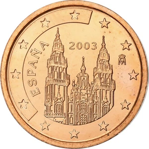 [#1287456] Hiszpania, 2 Euro Cent, BU, 2003, Madrid, Miedź platerowana stalą, MS - Zdjęcie 1 z 2