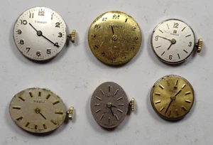 Lot 6 x Tissot Cal. 709, 2403,530 Swiss Wristwatch Movements Repair/Parts - Picture 1 of 17