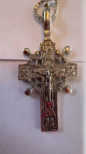 Svetlana Cross Pendant – Solid Sterling Silver with 21" Box Chain – 19.4g - Picture 1 of 21