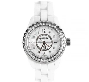 CHANEL J12 Ceramic Mother of Pearl Diamond 8P Diamond Bezel 29MM H2572 75684069 - Picture 1 of 8
