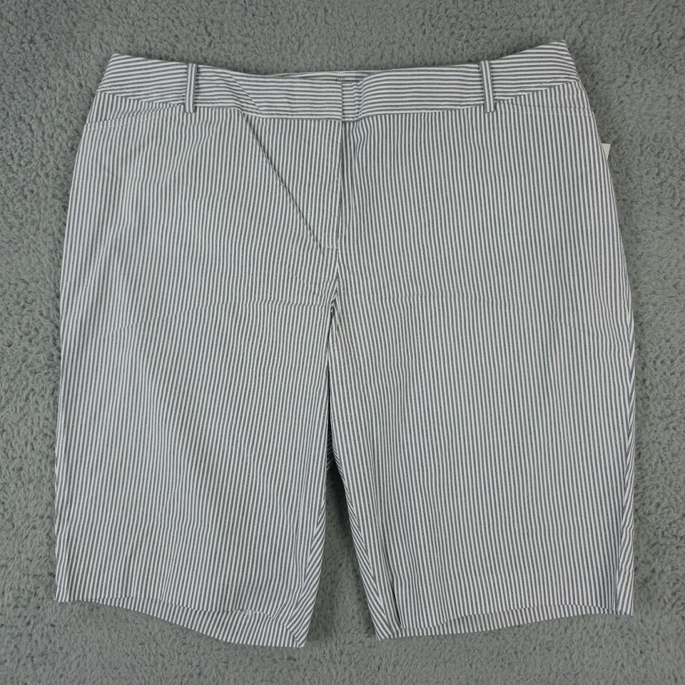 Pantalones Cortos Talbots Perfect Mujer 20W Negro Blanco Rayas Elastizados Cintura Elástica NUEVO Foto 1 de 4