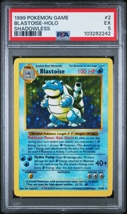 Shadowless Blastoise Holo - 2/102 - Base Set Vintage WOTC Pokémon Card - PSA 5 - Picture 1 of 2
